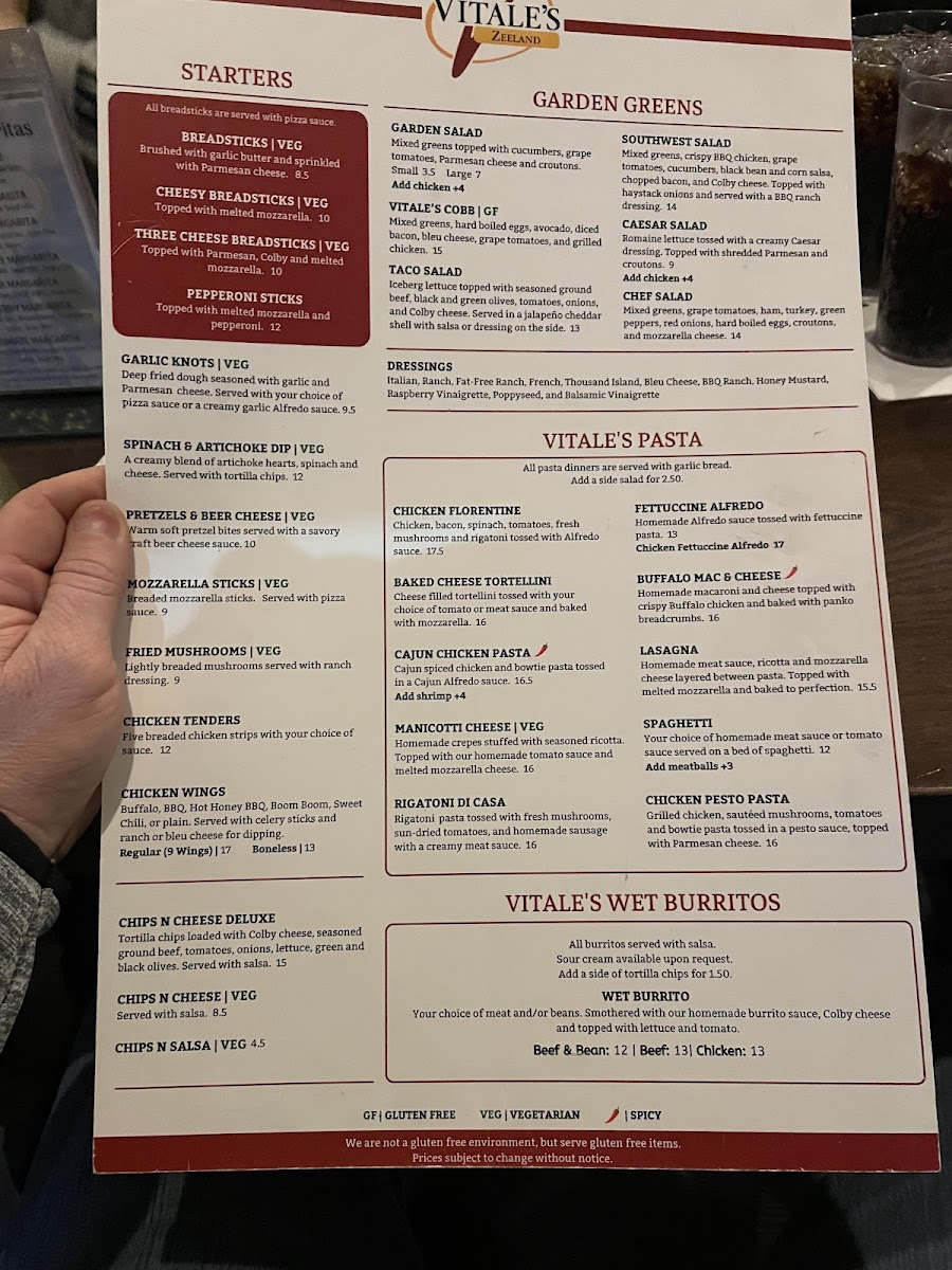 Menu Vitale's Pizza Of Zeeland-2